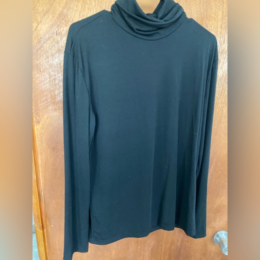 Black Turtleneck Long Sleeve Top